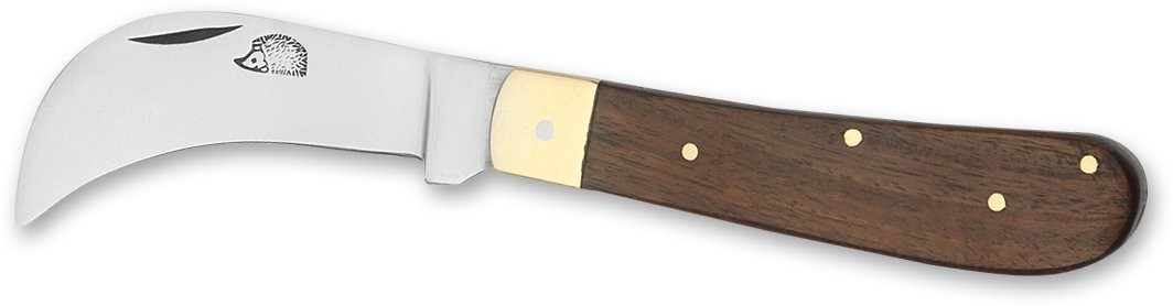 Dark Wood Handle Pruning Knife – 10.5 cm Handle, Brass Bolster