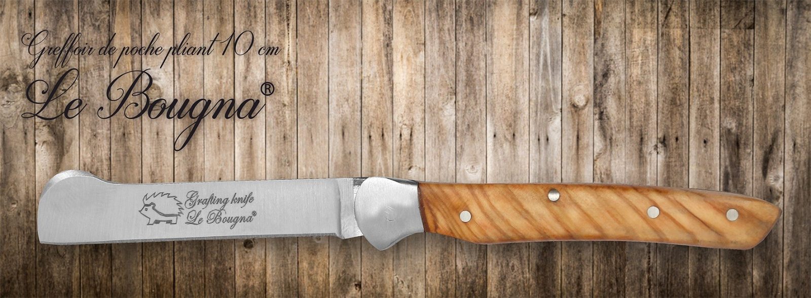 Teak Wood Handle Grafting Knife – 10 cm Handle, Inox Bolster