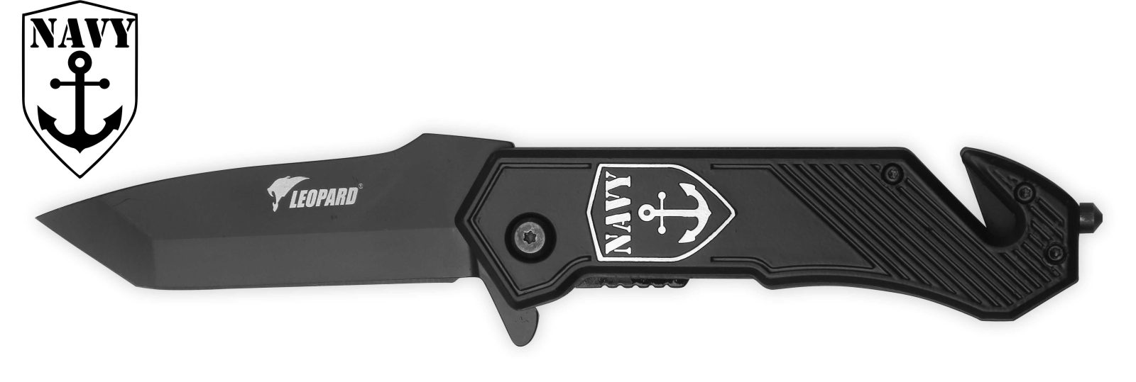 Tactical Tanto Folding Knife with Glass Breaker & Belt Cutter – 11.7 cm Handle