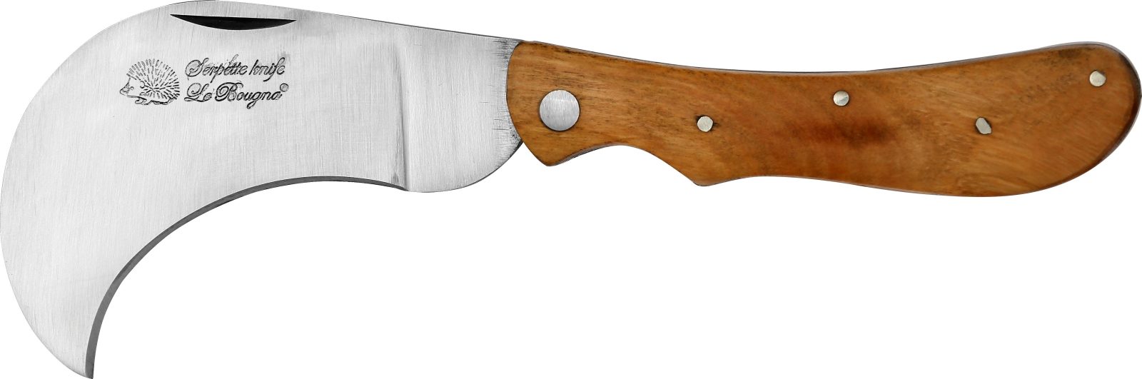 Teak Wood Handle Wide-Blade Pruning Knife – 10 cm Handle
