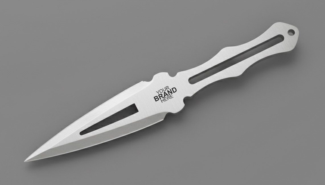 Spear-Point Throwing Knife with Slotted Grip – 20 cm Total Length