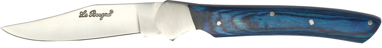 Deep Ocean Blue Wood Handle Folding Knife – 12 cm Handle, Inox Bolster