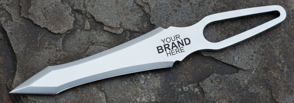 Slim Spear-Point Throwing Knife with Loop Cutout Grip – 20 cm Total Length