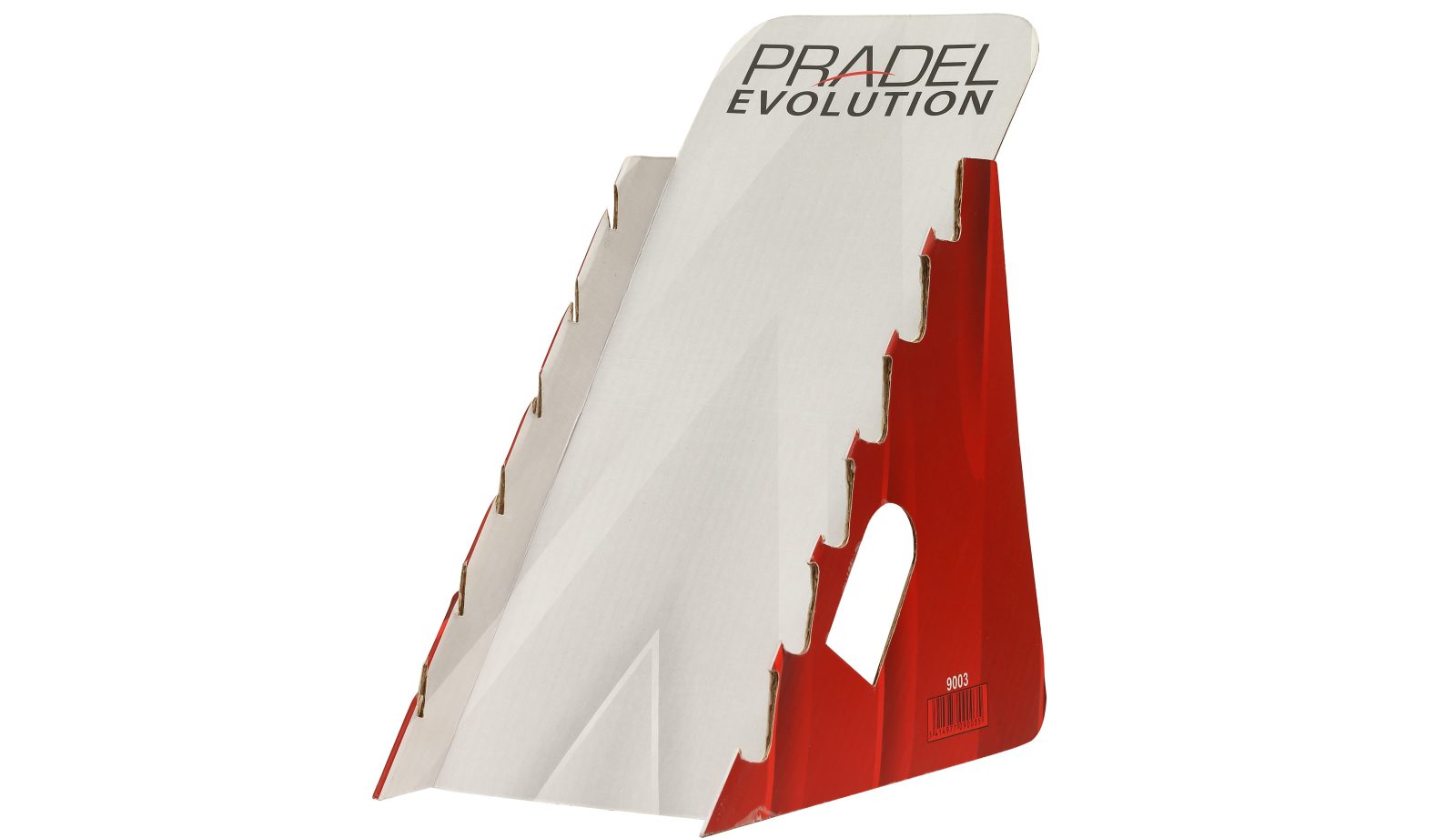 Red & White Tiered Cardboard Knife Display Stand