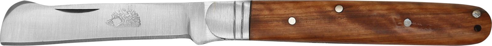 Reddish Wood Handle Flat-Blade Grafting Knife – 10 cm Handle, Inox Bolster