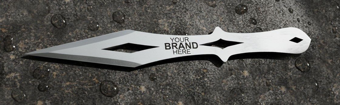 Double-Edge Throwing Knife with Diamond Cutout Grip – 20 cm Total Length
