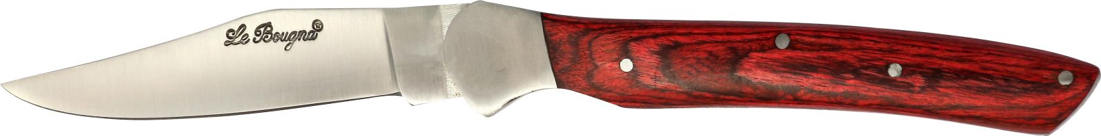 Deep Maroon Wood Handle Folding Knife – 12 cm Handle, Inox Bolster