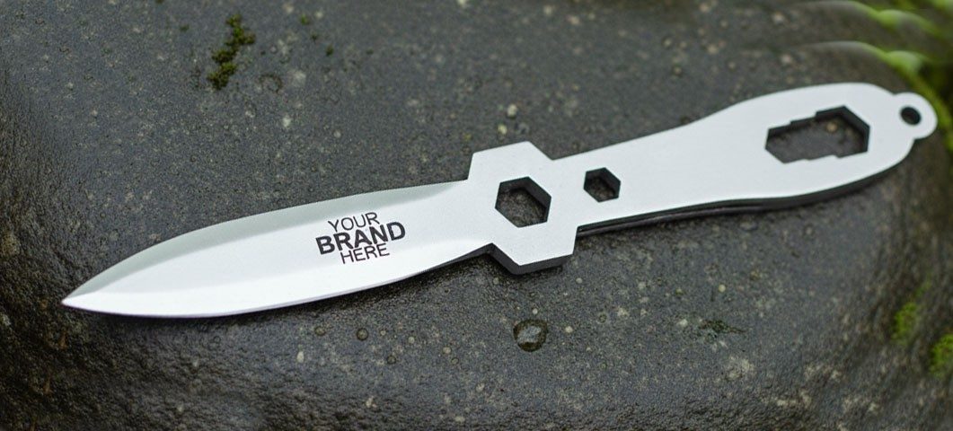 Leaf-Blade Throwing Knife with Hexagonal Cutout Grip – 20 cm Total Length