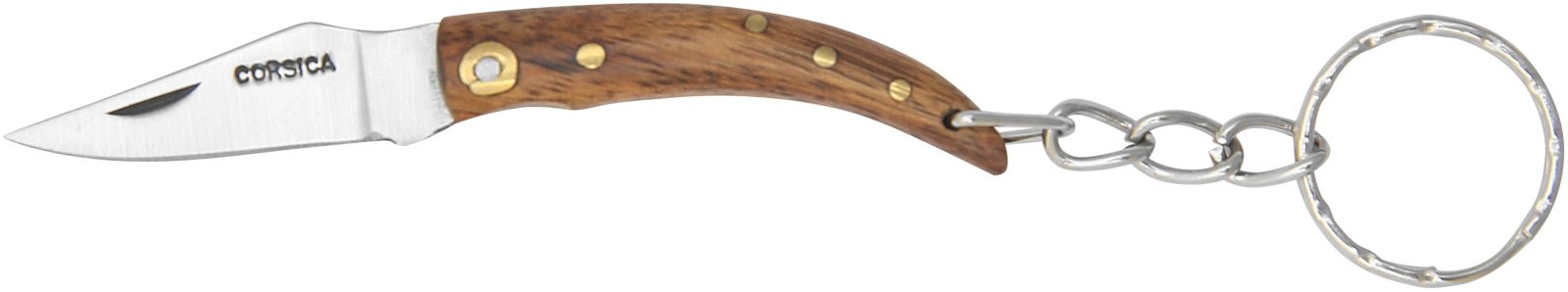 Dark Wood Handle Rustic Folding Knife Keychain – 5.8 cm Handle