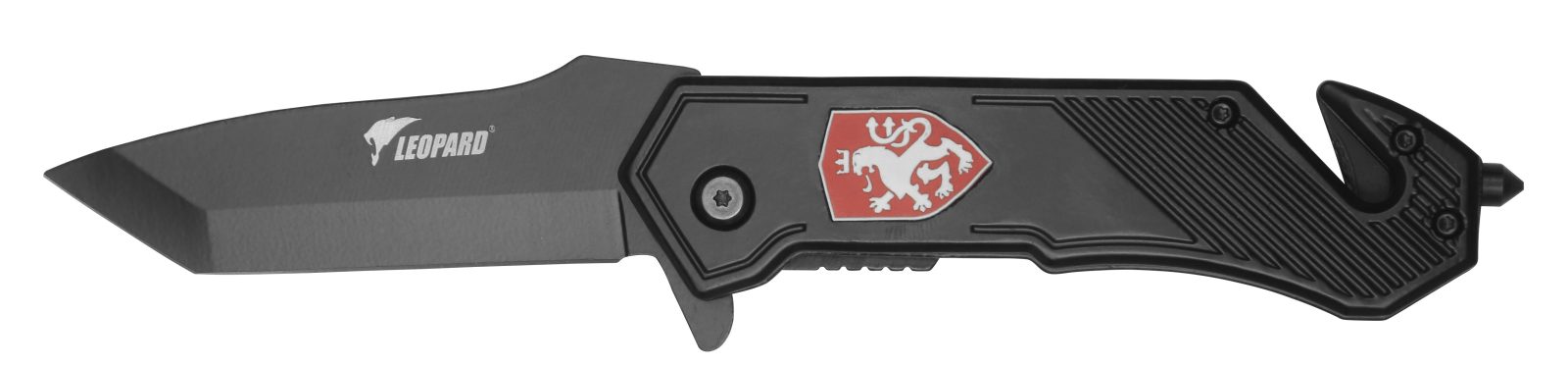 Tactical Folding Knife with Textured Aluminum Grip & Glass Breaker – 11.7 cm Handle
