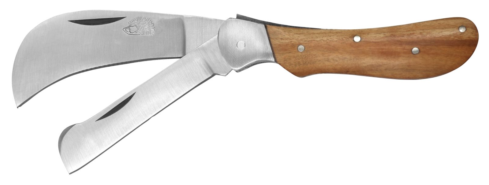 Dual-Blade Pruning Knife with Teak Wood Handle – 9.6 cm Handle, Inox Bolster