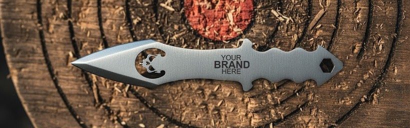 Spear-Point Throwing Knife with Crescent Cutout Grip – 20 cm Total Length