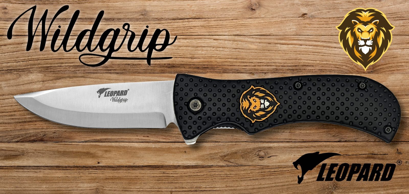 Folding Knife with Studded Black Grip – 12 cm Handle