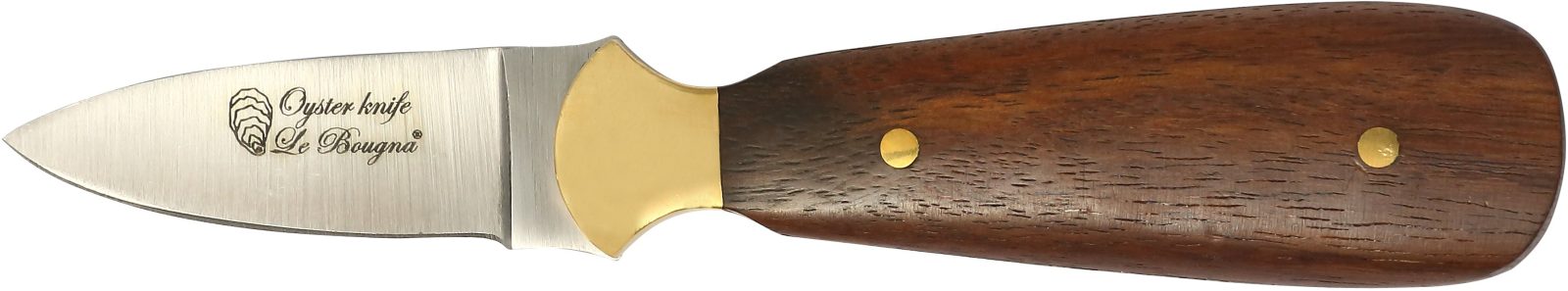 Acacia Wood Handle Oyster Knife – 10 cm Handle, Brass Bolster