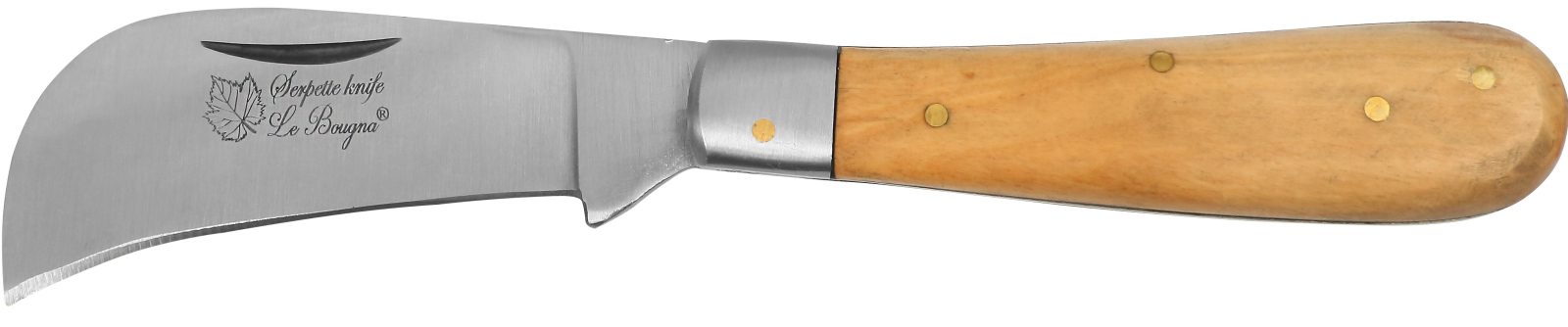 Teak Wood Handle Serpette Pruning Knife – 8.5 cm Handle