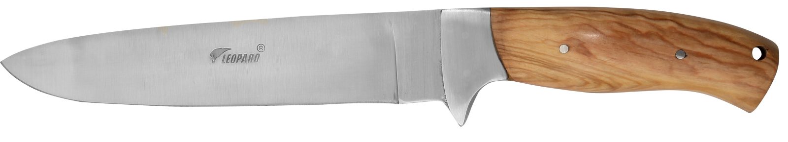Fixed Blade Dagger Knife with Olive Wood Handle – 12 cm Handle, Inox Bolster, Leather Case Included