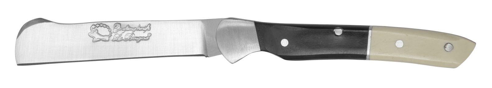 Two-Tone Black & White Handle Grafting Knife – 8 cm Handle, Inox Bolster