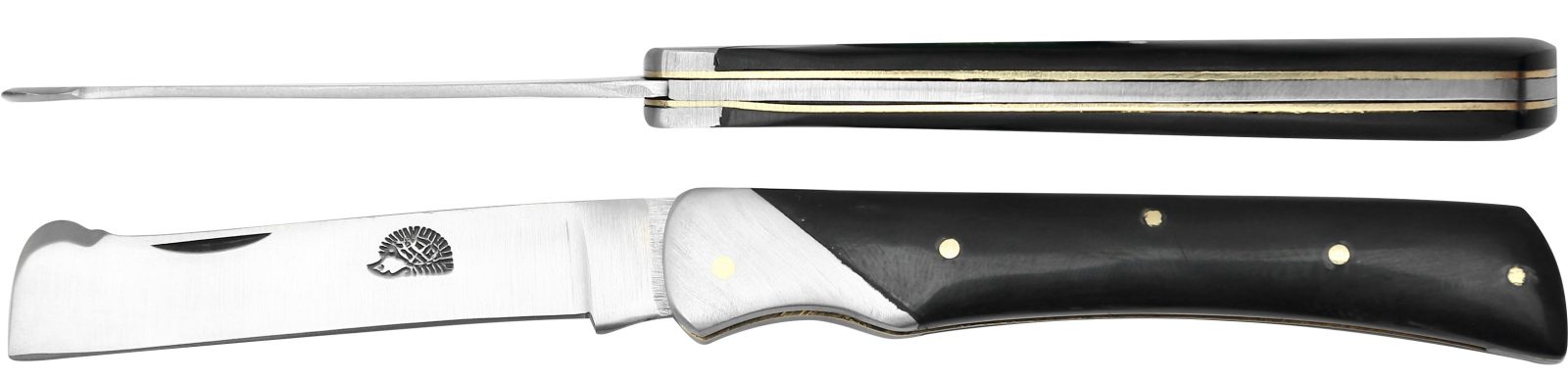 Black Horn Handle Grafting Knife – 10 cm Handle, Inox Bolster