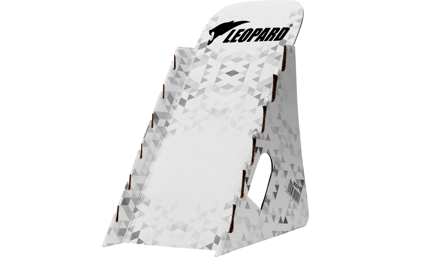 White Geometric Pattern Cardboard Knife Display Stand