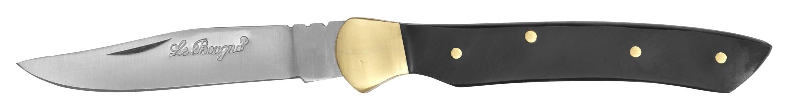 Glossy Black ABS Handle Folding Knife – 10 cm Handle, Brass Bolster