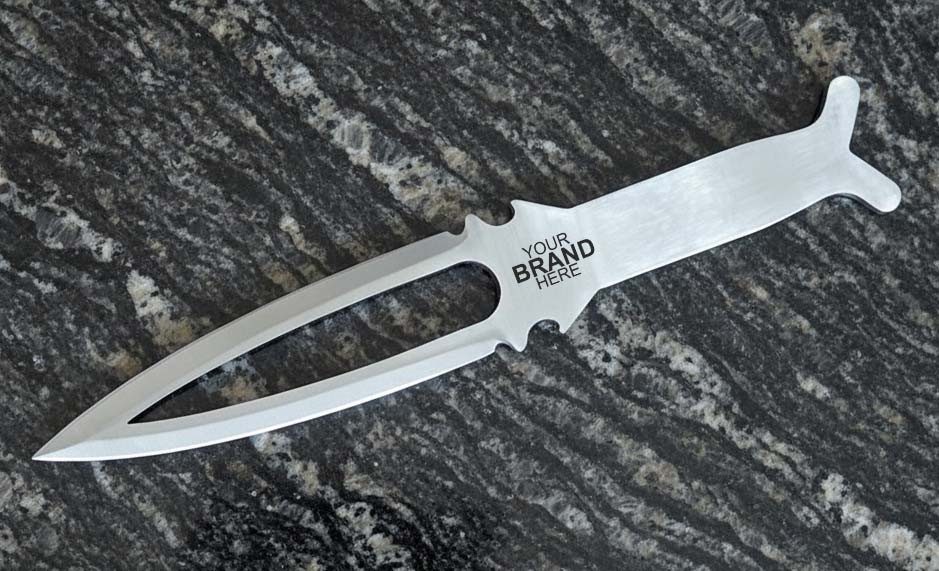 Double-Edge Dagger Throwing Knife with Oval Cutout Grip – 20 cm Total Length