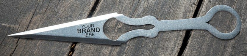 Spear-Point Throwing Knife with Flame Cutout Grip – 20 cm Total Length